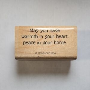 Stampin' Up! 1994 Wood Mounted Sentiment Stamp